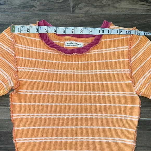 Free People Tuck It Baby Ringer Tee Terracotta/Raspberry Combo Extra Small - Picture 6 of 16
